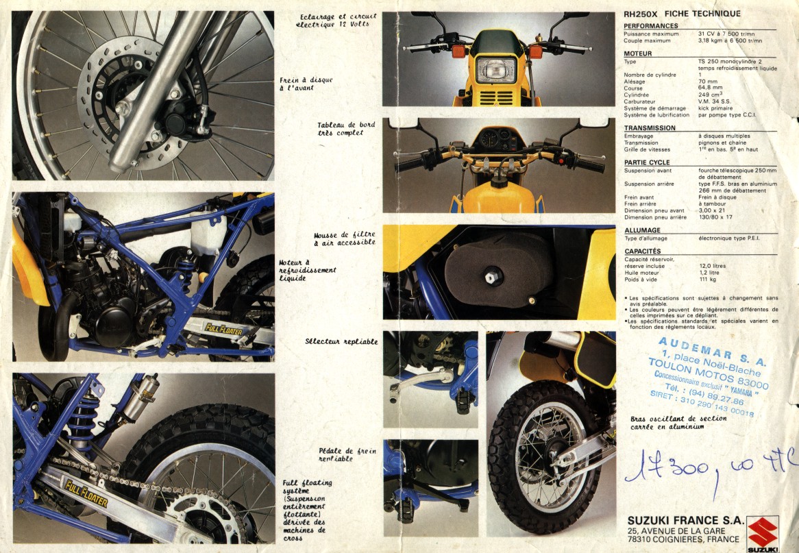 Мотоцикл Suzuki RH 250 1987 Цена, Фото, Характеристики, Обзор, Сравнение на  БАЗАМОТО